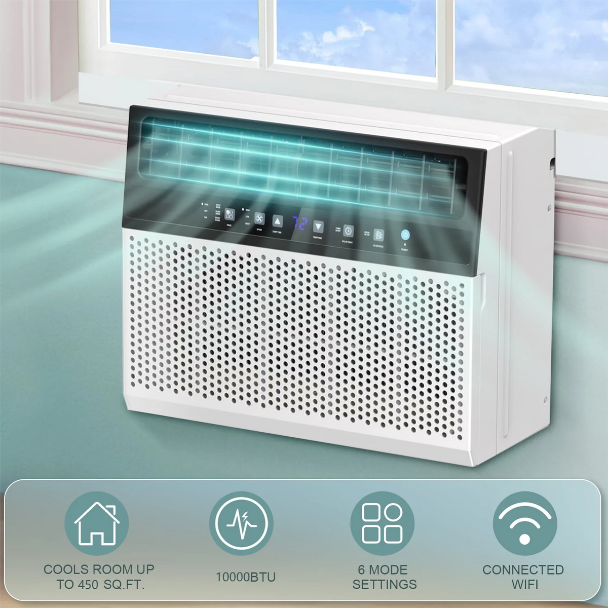 6000 BTU Window Air Conditioner with Wi-Fi & Remote, White A94806