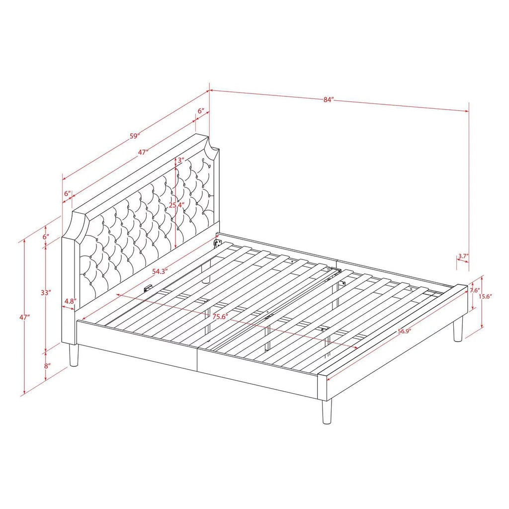 2 Pieces Wood Full Bedroom Set U881