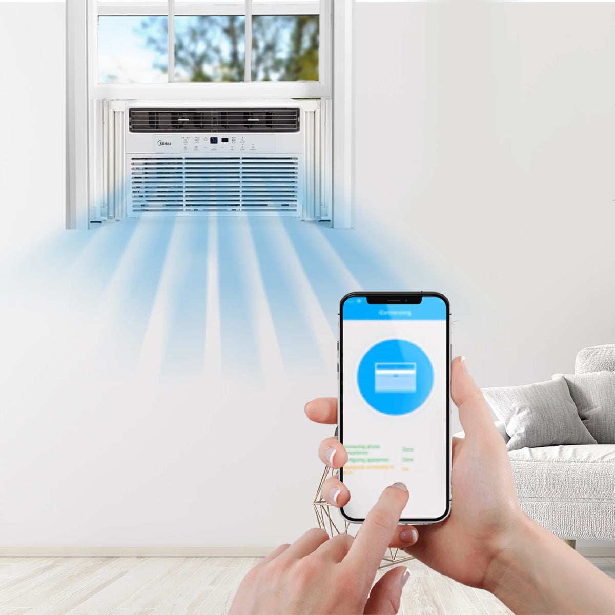 8,000 BTU 115V Smart Window Air Conditioner with Remote, Black K224