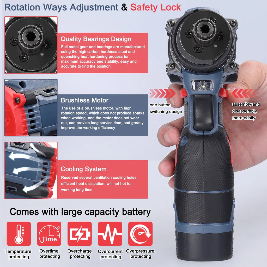 Electric Screwdriver 45Nm Torque 16.8V P5589