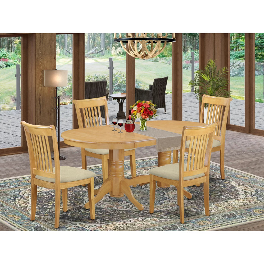 5 Piece Wood Dining Set with Cushion Seat Q490591