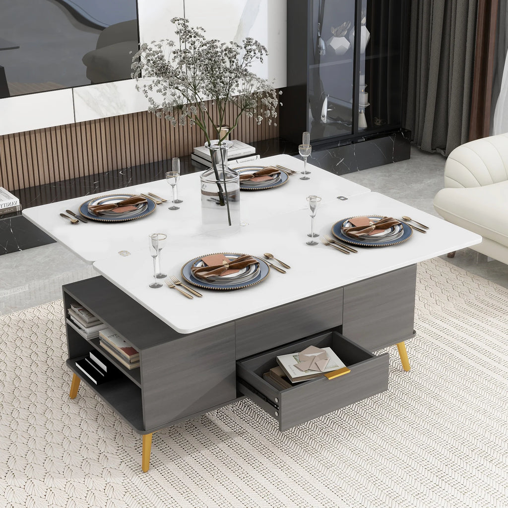 Double Lift Top Coffee Table with 4 Drawers U215274