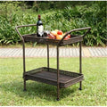 Outdoor Espresso Wicker Patio Serving Cart Q6933