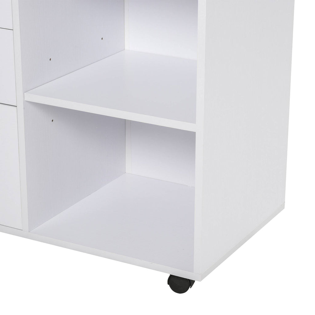 White 3-Drawer Wooden File Cabinet V9449