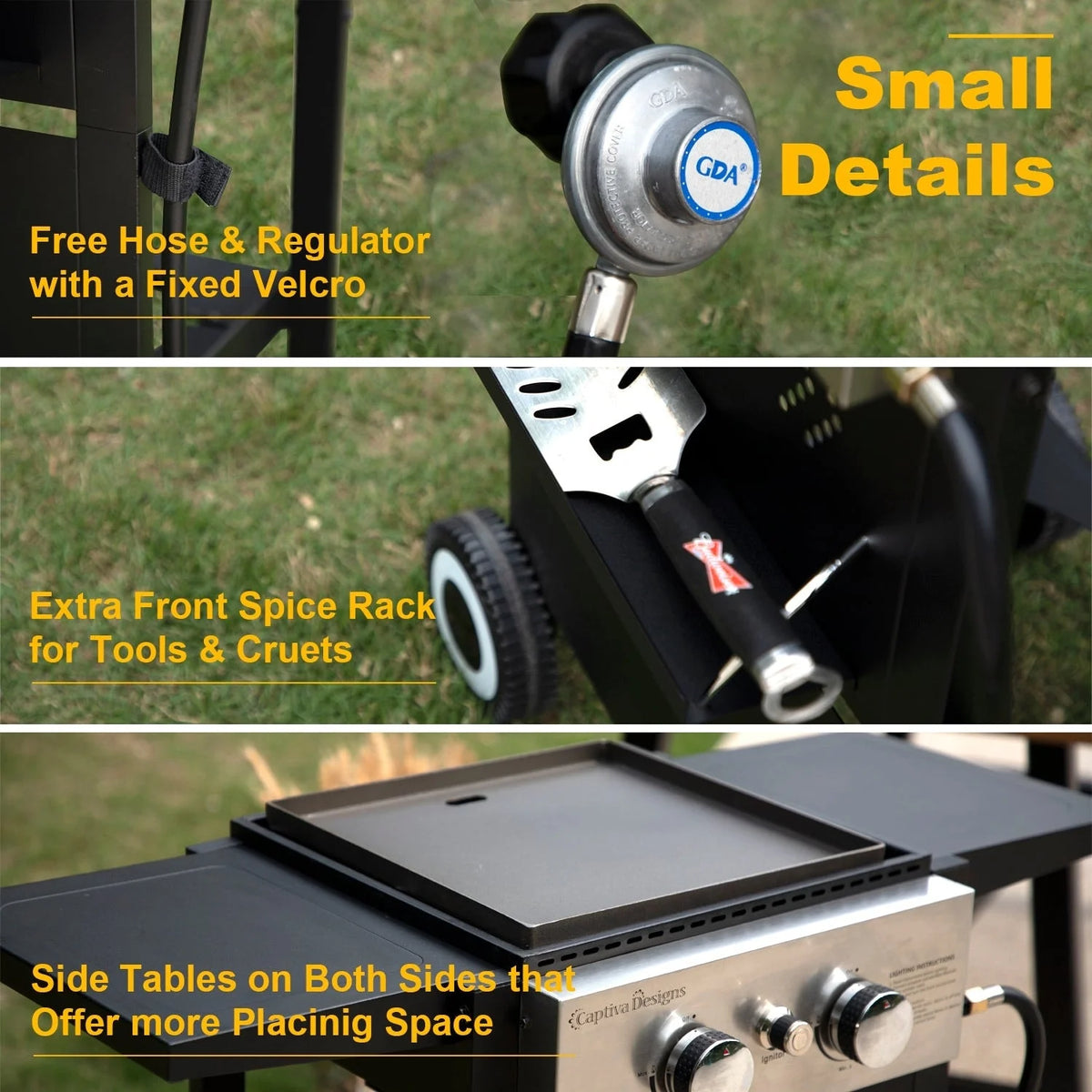 2-In-1 Gas Grill 20,000 BTU Black J742679