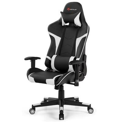 Black White Massage PC & Racing Game Chair C83475