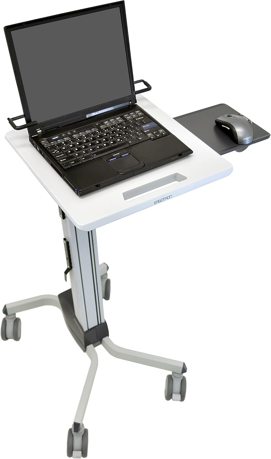 Rolling Computer Cart Mobile Standing Desk Workstation, Grey I284