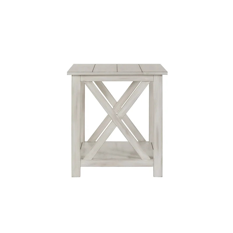 Antique White Wood Side Table U766