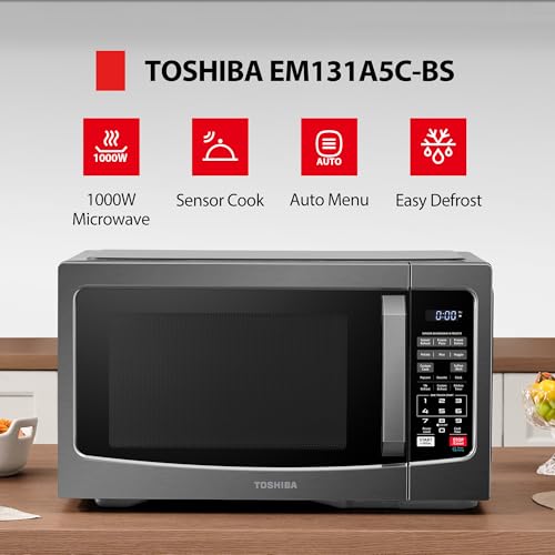 1000W 1.2 Cu Ft Black Countertop Microwave Oven J686