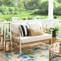 White Wicker Outdoor Loveseat E991