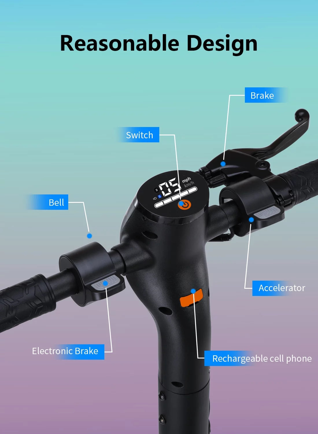 500W Motor 10 Honeycomb Tires Foldable Electric Scooter J868650