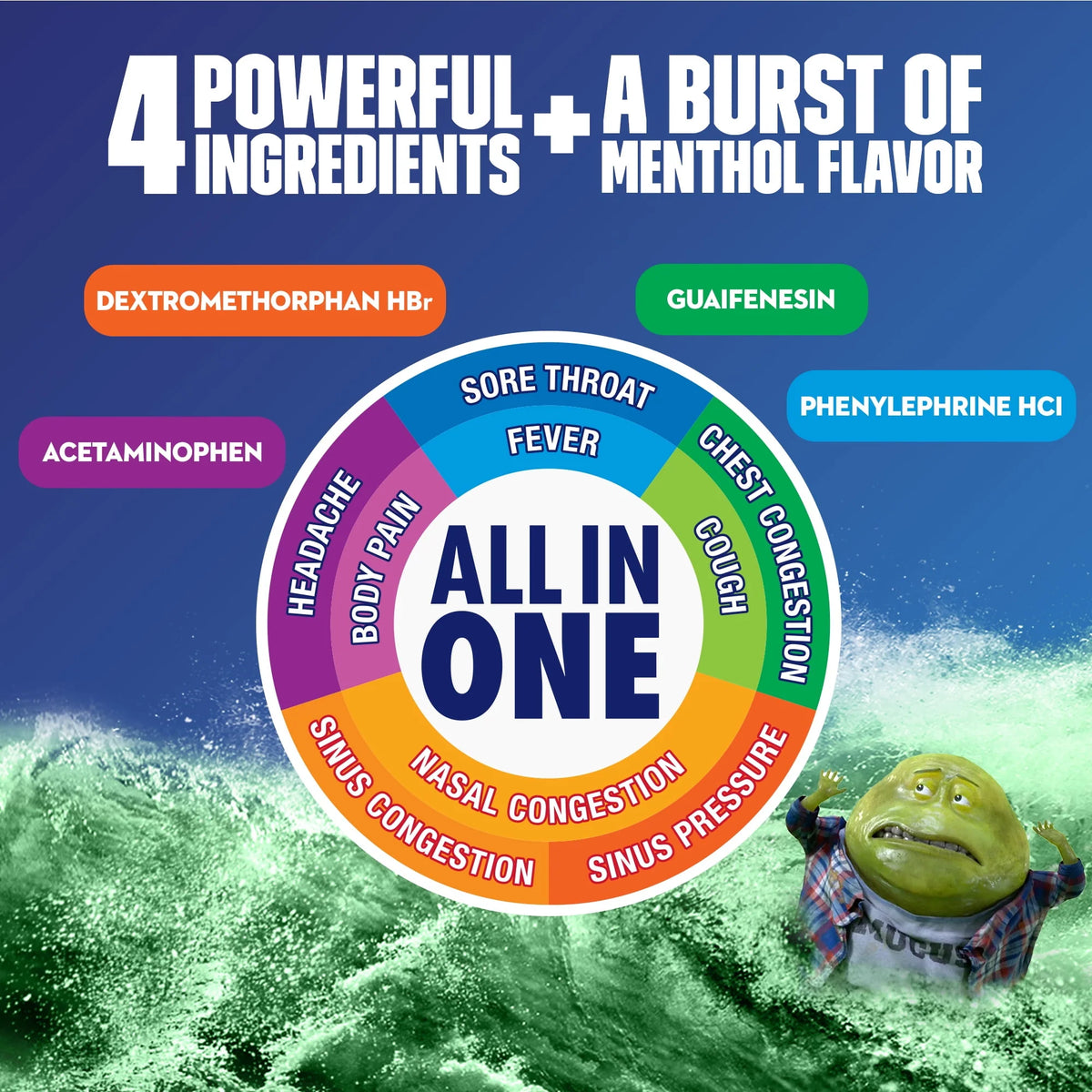 All in One Cold and Flu Medicine Menthol Flavor 6 fl oz R9219