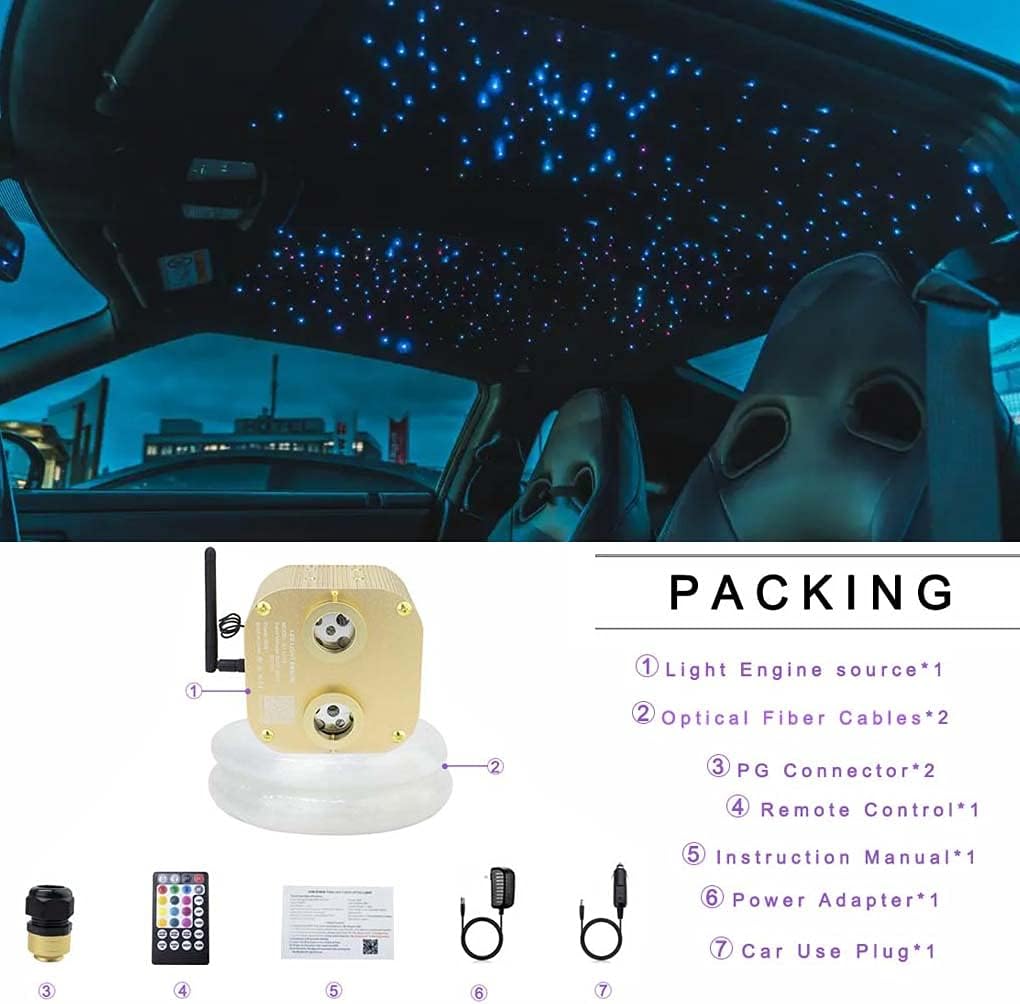20w Fiber Optic Ceiling Lighting Kit 1100pcs 13.1ft RGBW D3781