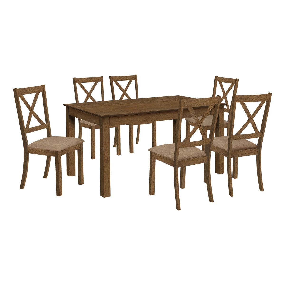 60" Rectangular Brown Wood Dining Table J2300