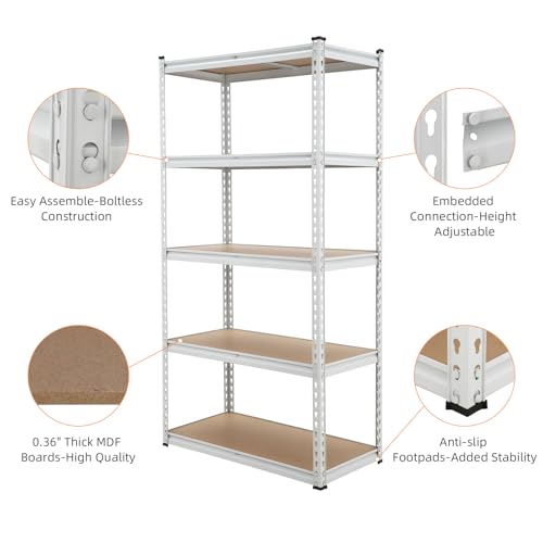 5-Tier Adjustable Heavy Duty Storage Shelves F62914