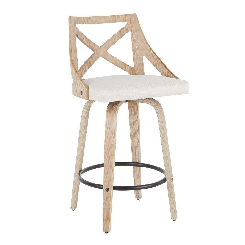 26" Fixed-Height Counter Stool with Bent Wood Legs, Set of 2 E2819