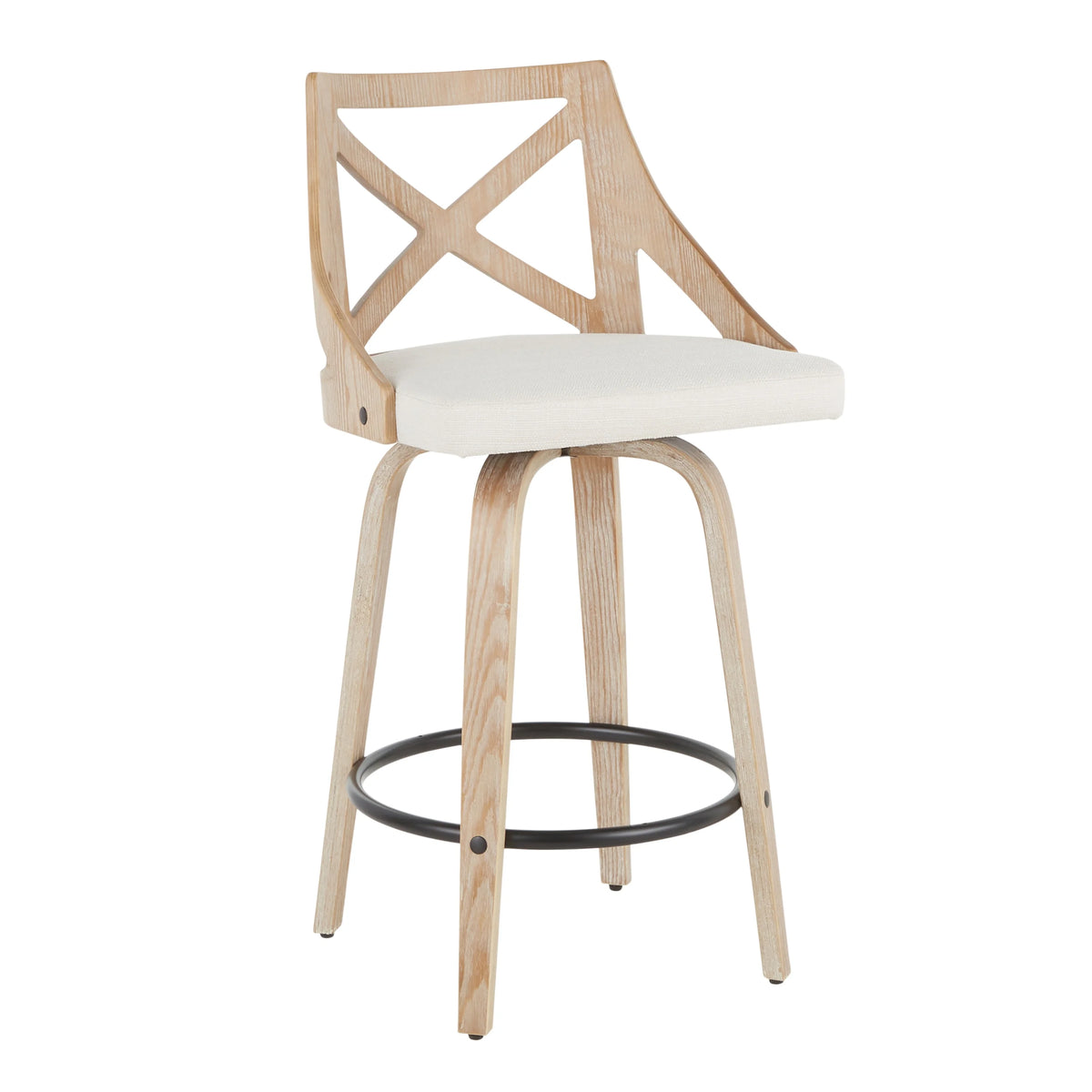 26" Fixed-Height Counter Stool with Bent Wood Legs, Set of 2 E2819