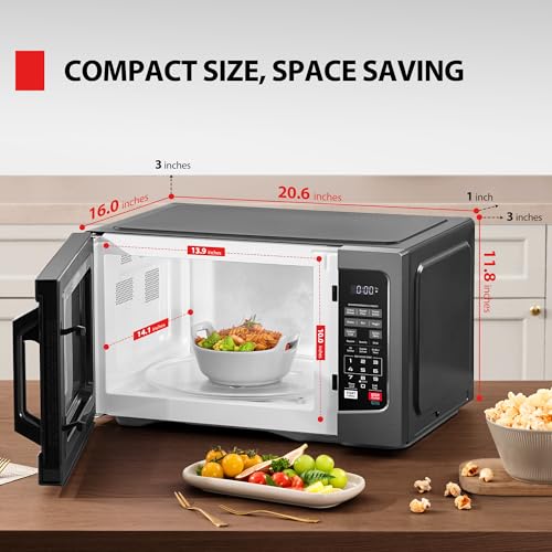 1000W 1.2 Cu Ft Black Countertop Microwave Oven J686