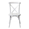 Solid Wood White Wash Crossback Dining Chair Set of 2 D2868