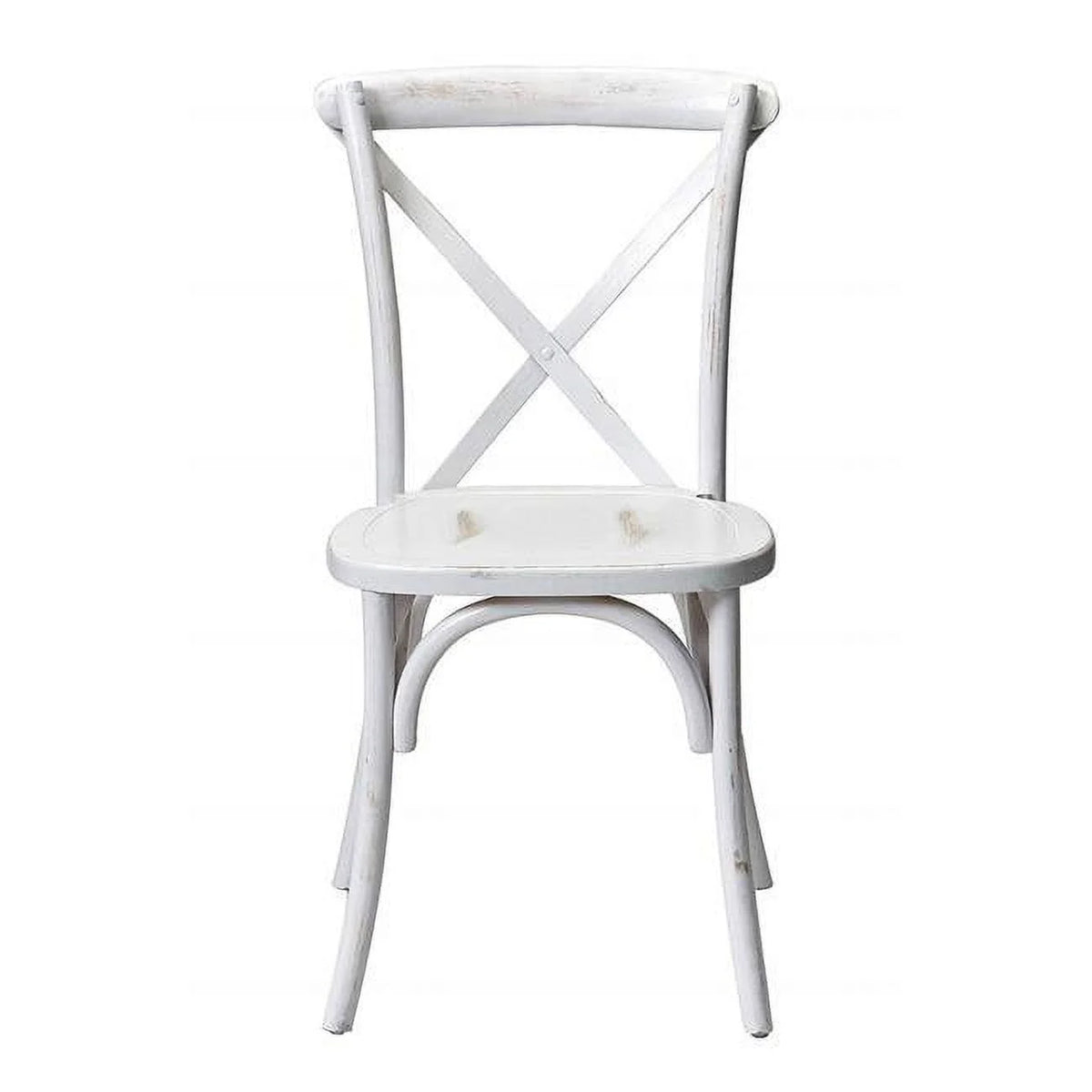 Solid Wood White Wash Crossback Dining Chair Set of 2 D2868