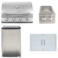 32 In. Natural Gas Grill, Side Burner, Refrigerator, Access Door Y120574