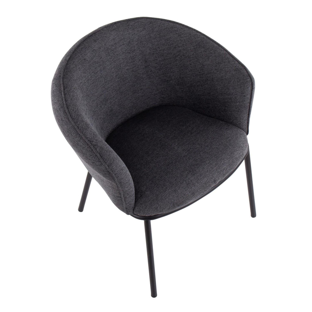 Black Steel and Charcoal Fabric Chair Q898295