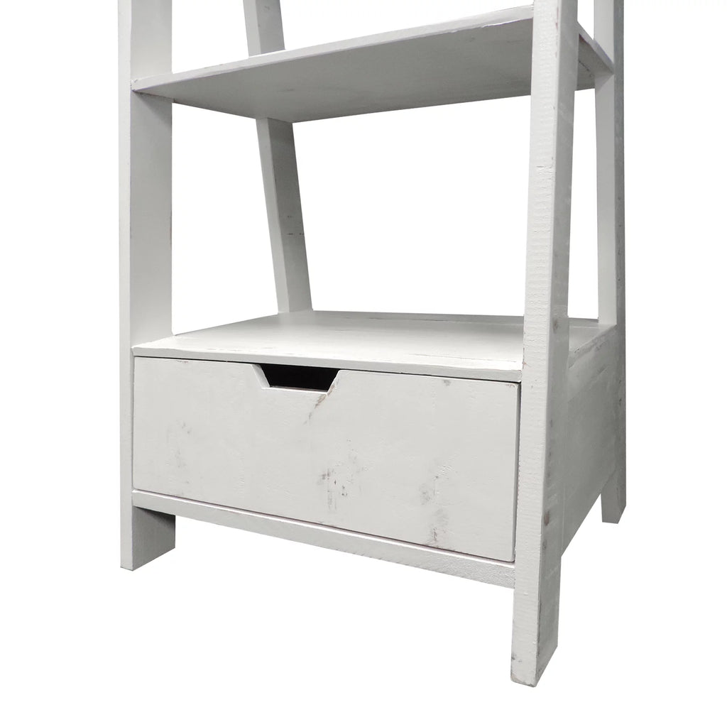 4 Shelf Wooden Ladder Bookcase with Drawer L16100