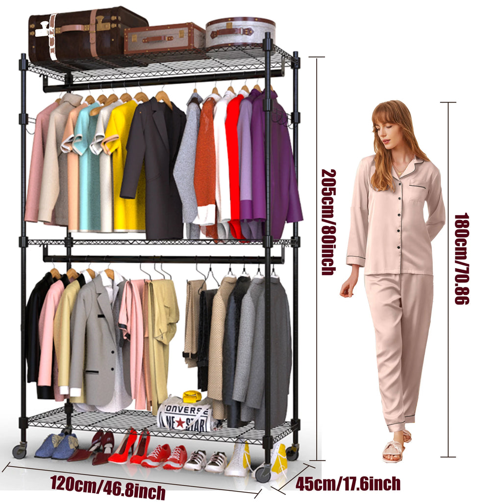 Heavy Duty Clothing Garment Rack with Shelves J551