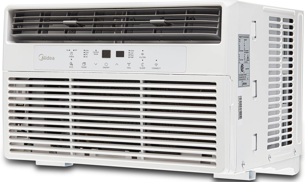 8,000 BTU 115V Smart Window Air Conditioner with Remote, Black K224