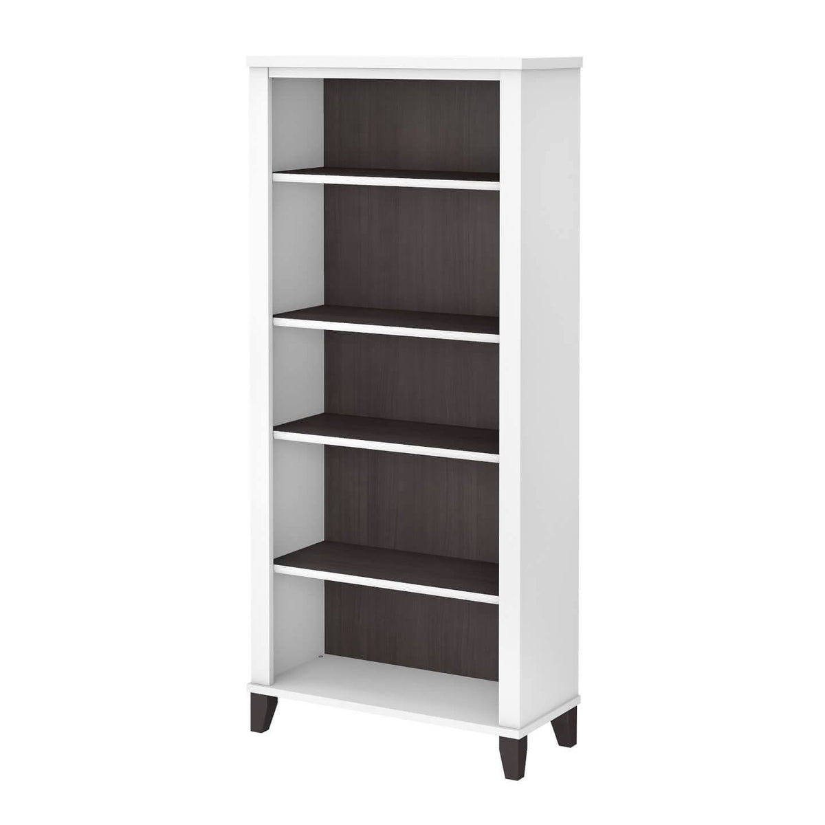 White 5 Shelf Bookcase G54103