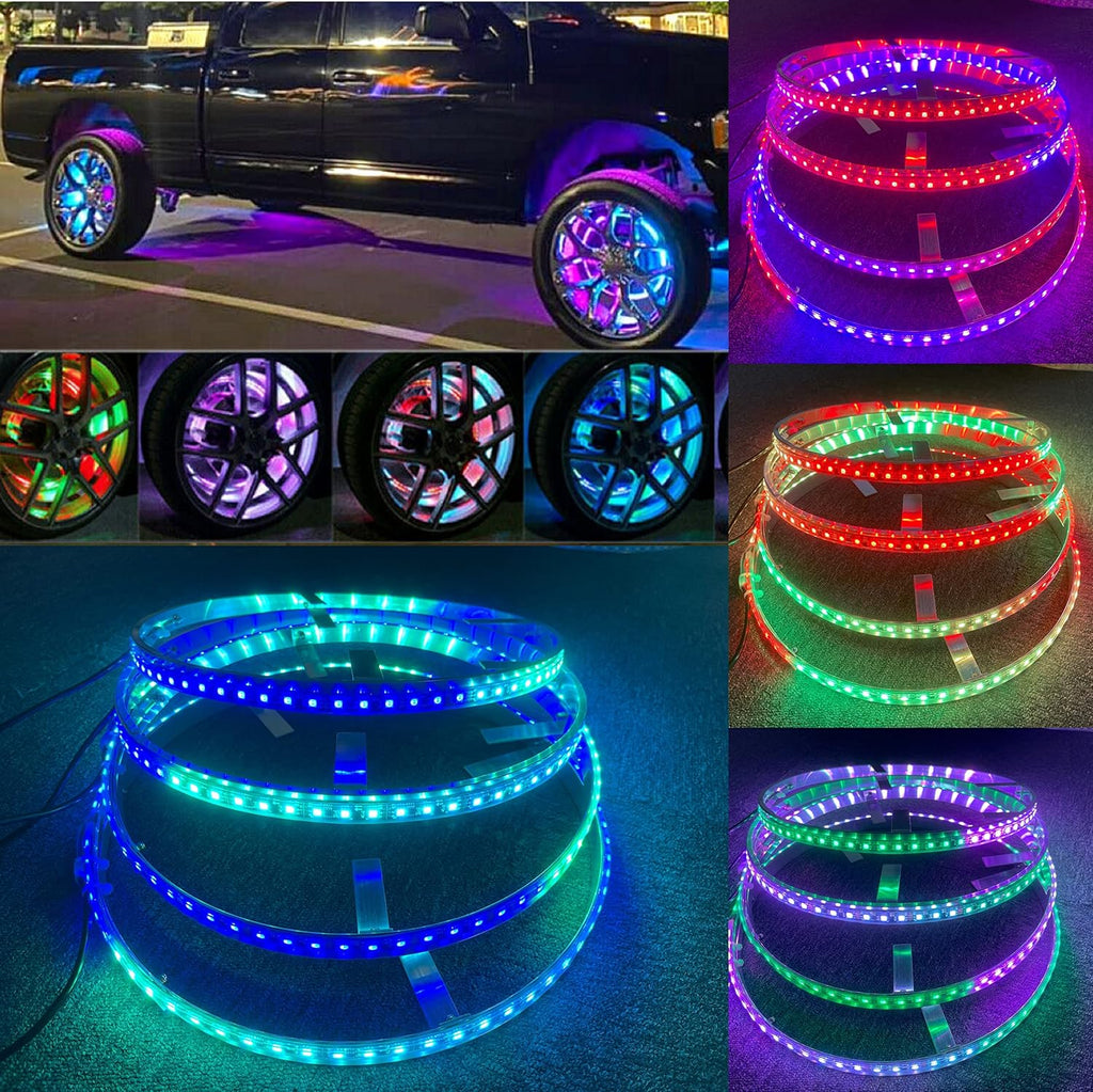 17.5'' LED Wheel Ring Lights Bluetooth Controlled 4 Lights E770145