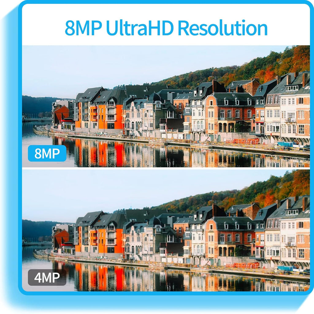8MP 4K PoE Turret IP Camera with Built-in Mic L8357