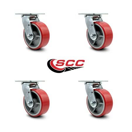 Red Poly Swivel Caster Set of 4 T511