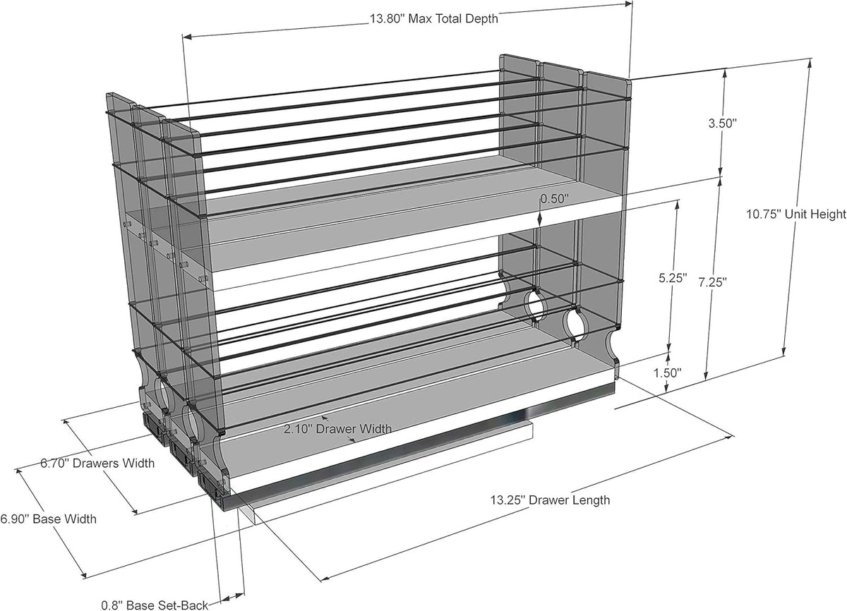 Cabinet Mounted Spice Rack 3 Drawers A143898
