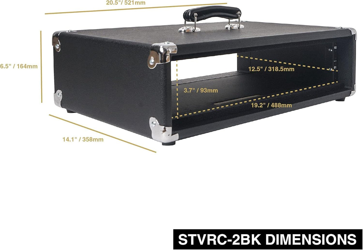 2U Amp Rack Case with Dust Cover and Kickstand I678128