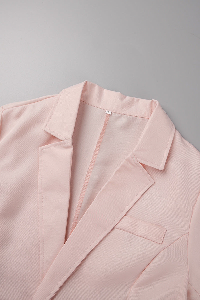 Casual Solid Button Turn-back Collar Outerwear D900