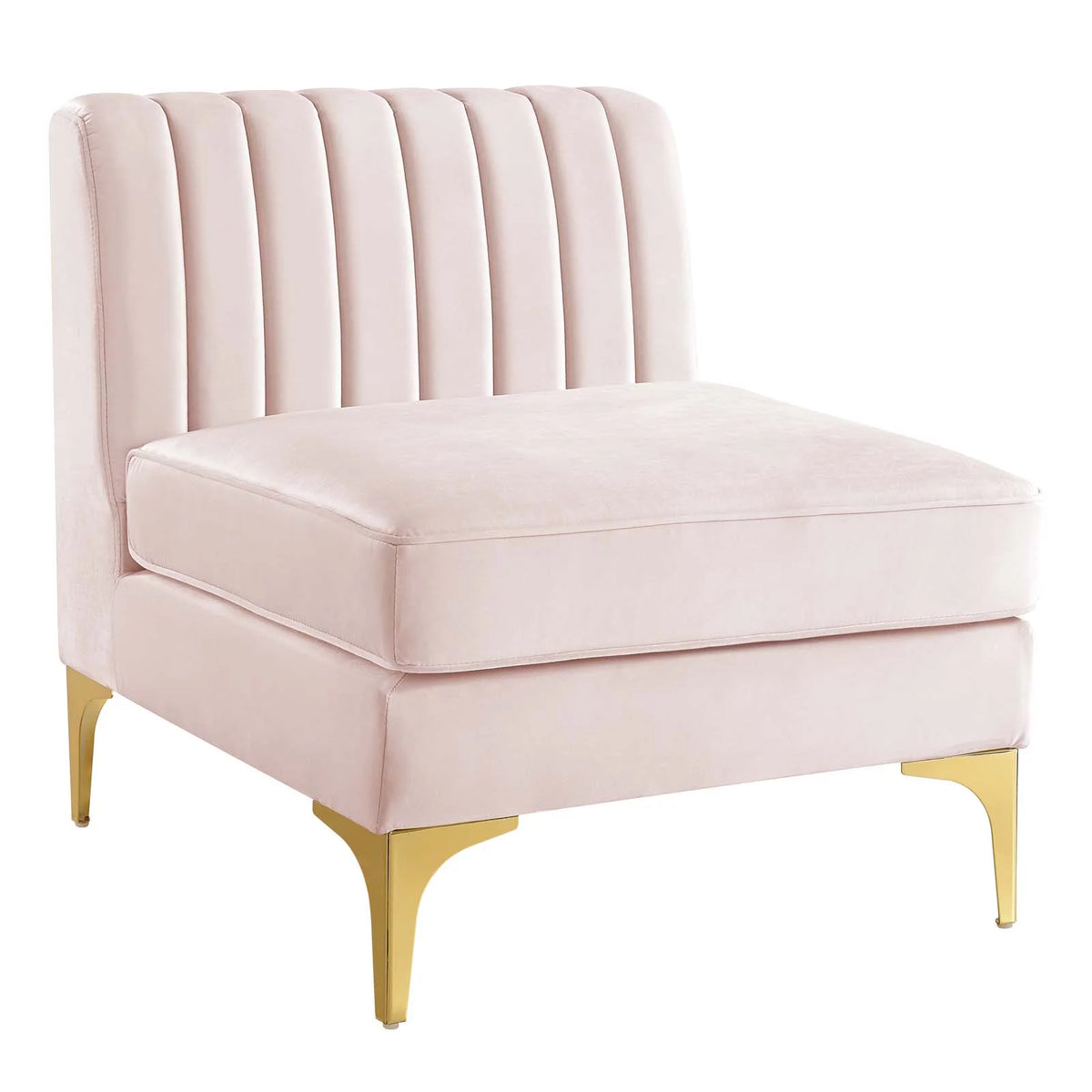 Pink Velvet 6-Piece Sectional Sofa V1312