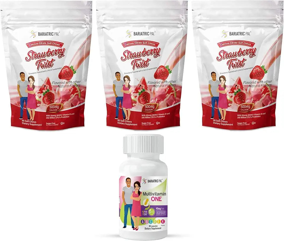 90 Day Bariatric Vitamin Bundle Multivitamin Capsule Calcium Citrate Soft Chews K318