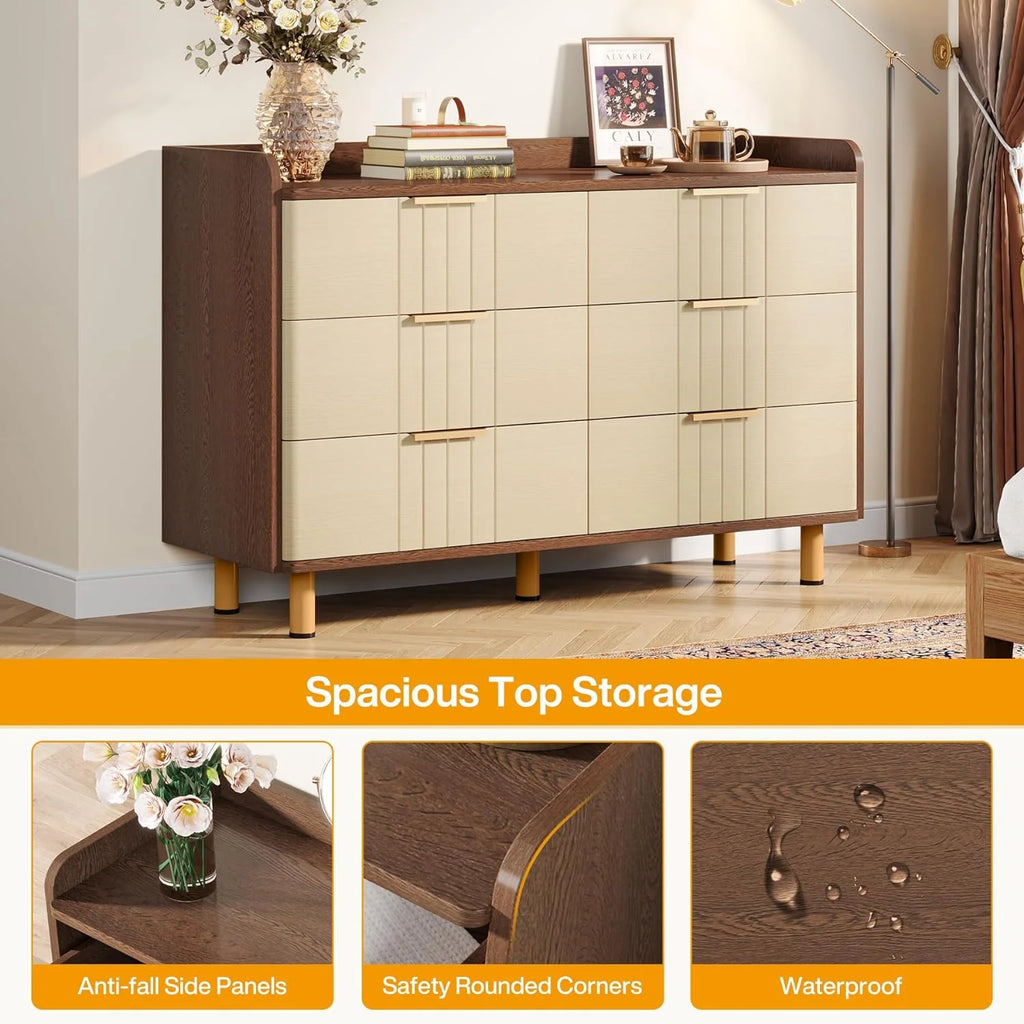 6 Drawer Wood Dresser D623