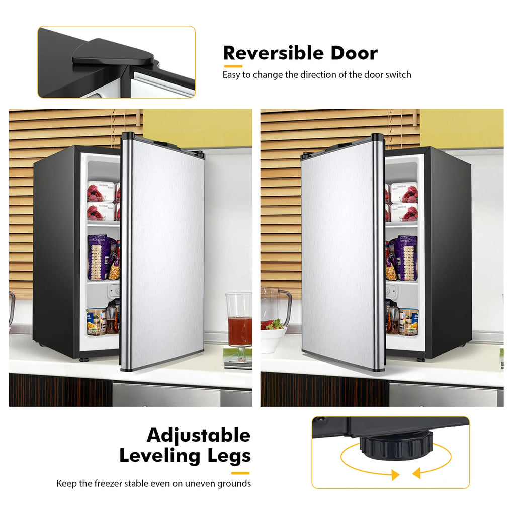 3 cu.ft. Compact Upright Freezer with Stainless Steel Door G710