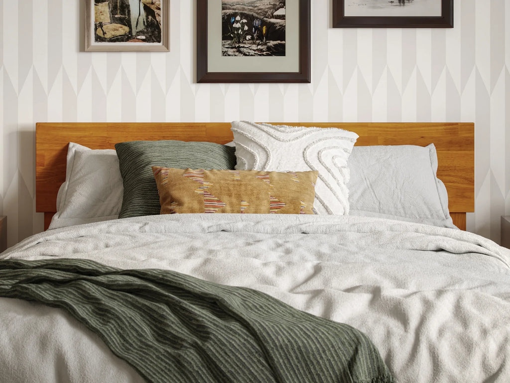 Solid Wood Low Profile Platform Bed V9072