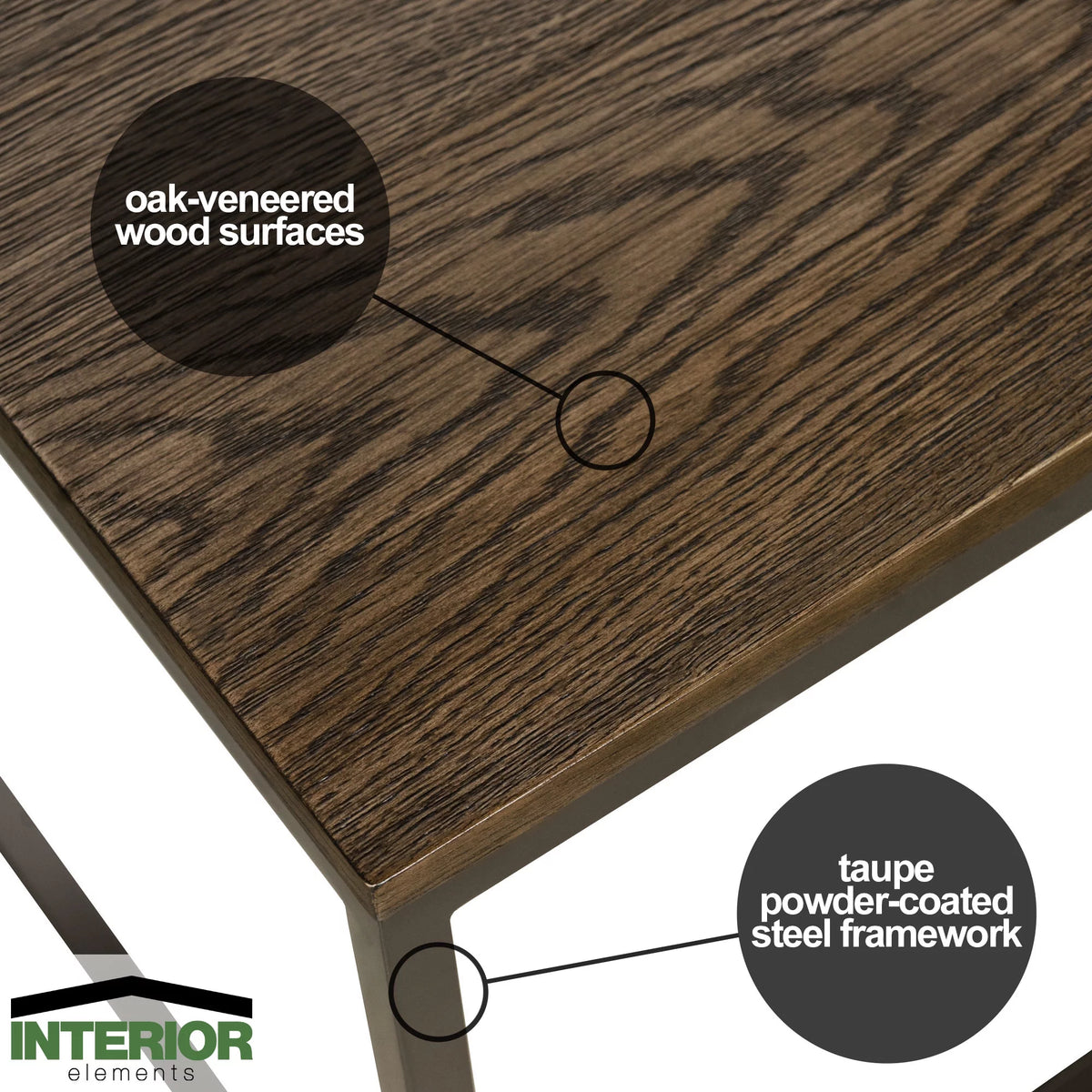 Brown Set of 3 Nesting Coffee Table C2643