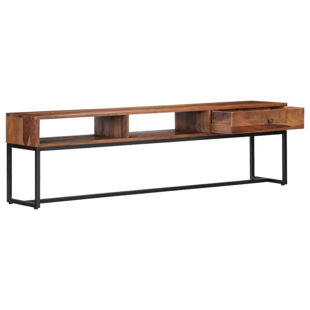 Sheesham Wood TV Stand with Storage Drawer and 2 Open Compartments G28686