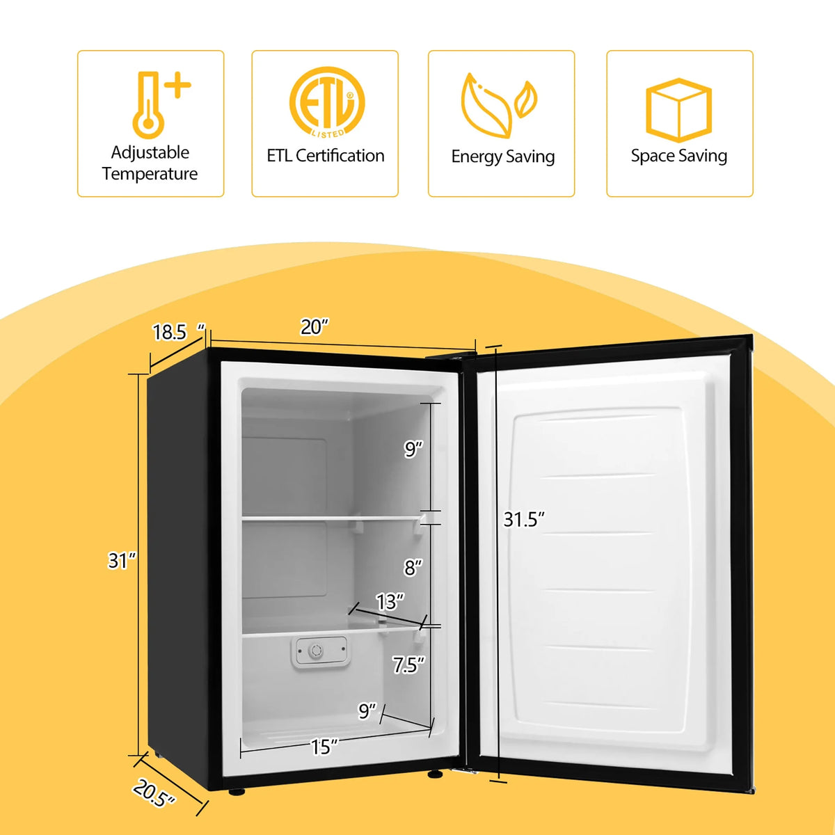 3 cu.ft. Compact Upright Freezer with Stainless Steel Door G710