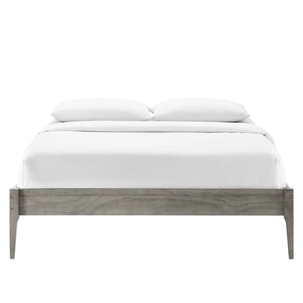 Full Size Grey Wood Platform Bed Frame E2380