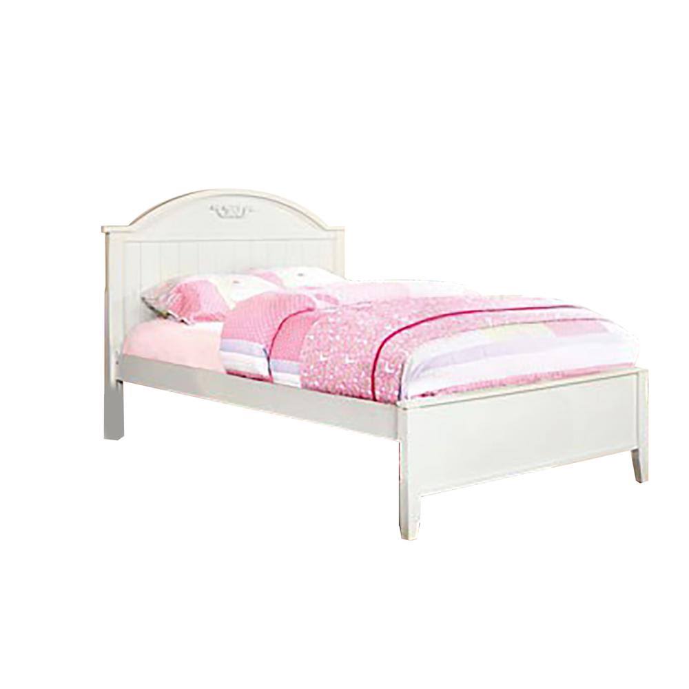White Wood Full Bed with Trundle P447142