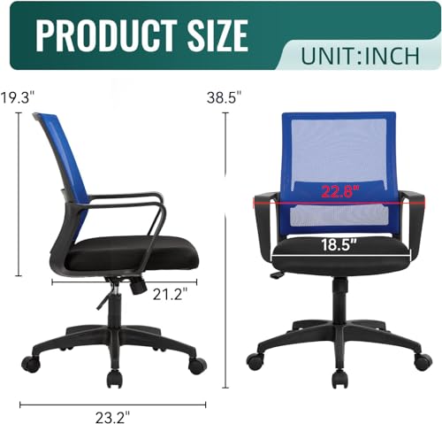 Black Ergonomic Mesh Office Chair with Armrests J535183