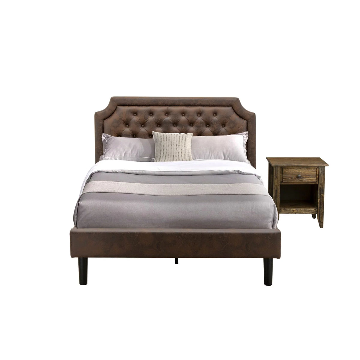 2 Pieces Wood Full Bedroom Set U881