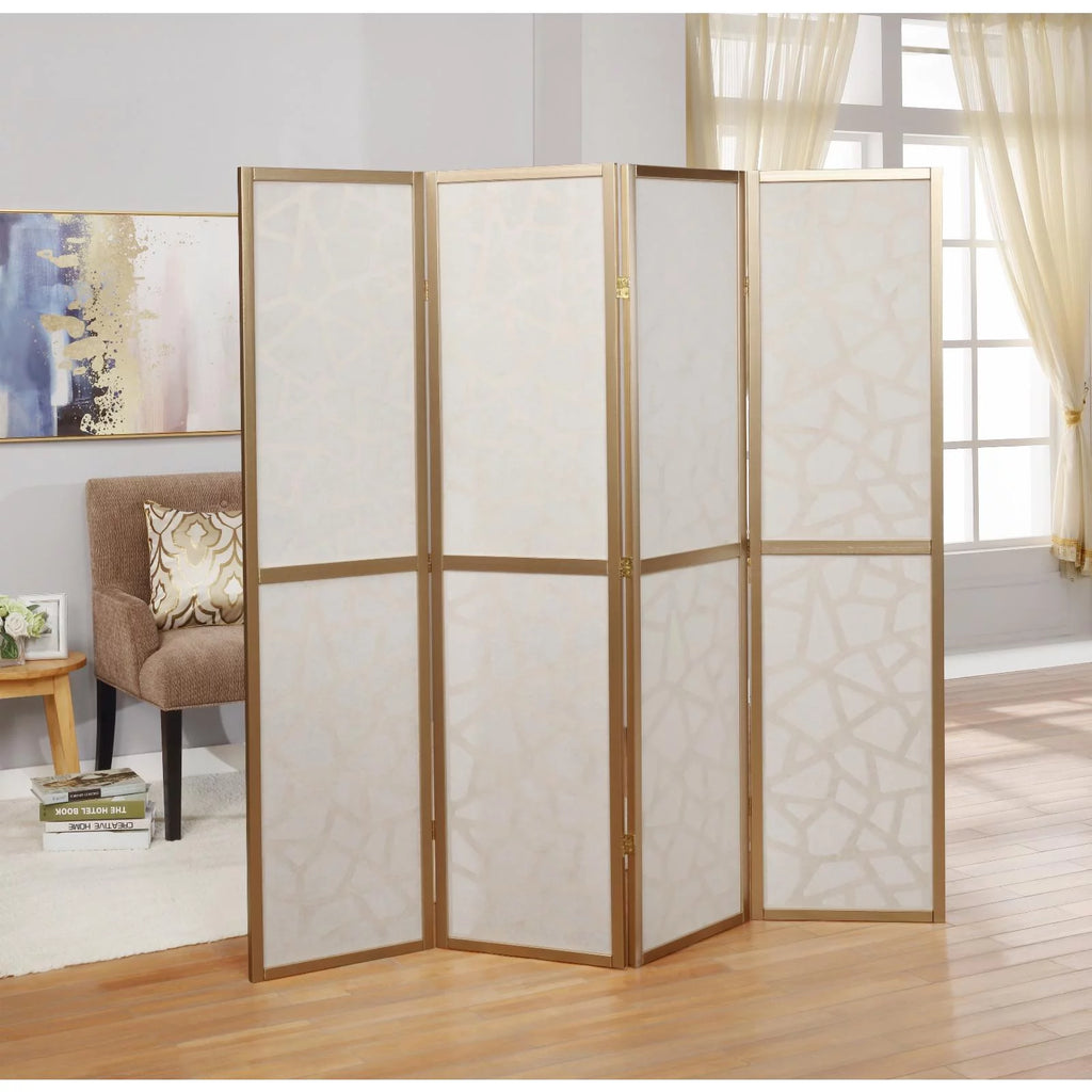 4 Panel Wood Frame Room Divider D80289
