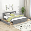 King Size Wooden Platform Bed Gray K330904